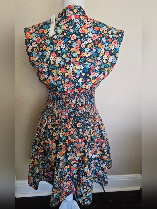 NEW Anthroplogie The Tommie Mini Shirt Dress Floral Navy Motif - 6 - Picture 4 of 8